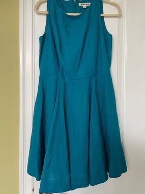 Boden Teal Sleeveless Fit-and-Flare Midi Dress